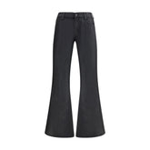 Black Cotton Flared Jeans